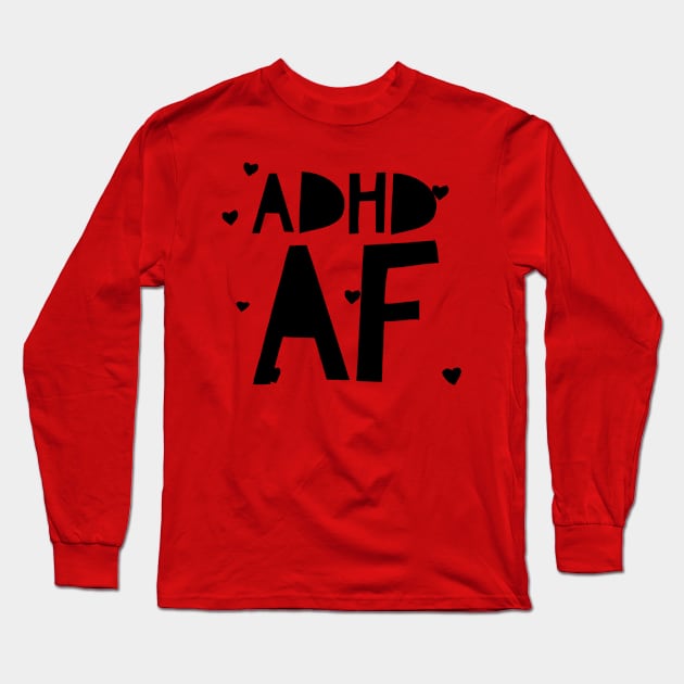 adhd hearts design Long Sleeve T-Shirt by DustedDesigns